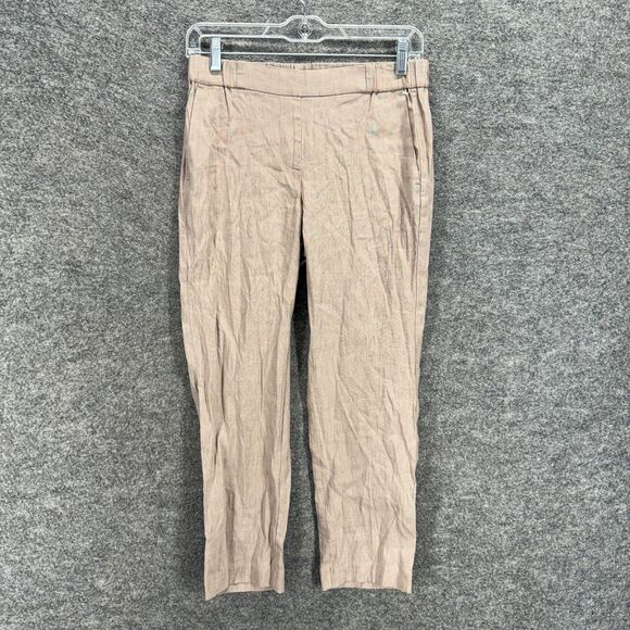 New J. Jill Pants Women PXS Petite Beige Mid Rise Flat Front Linen Stretch - Picture 1 of 9